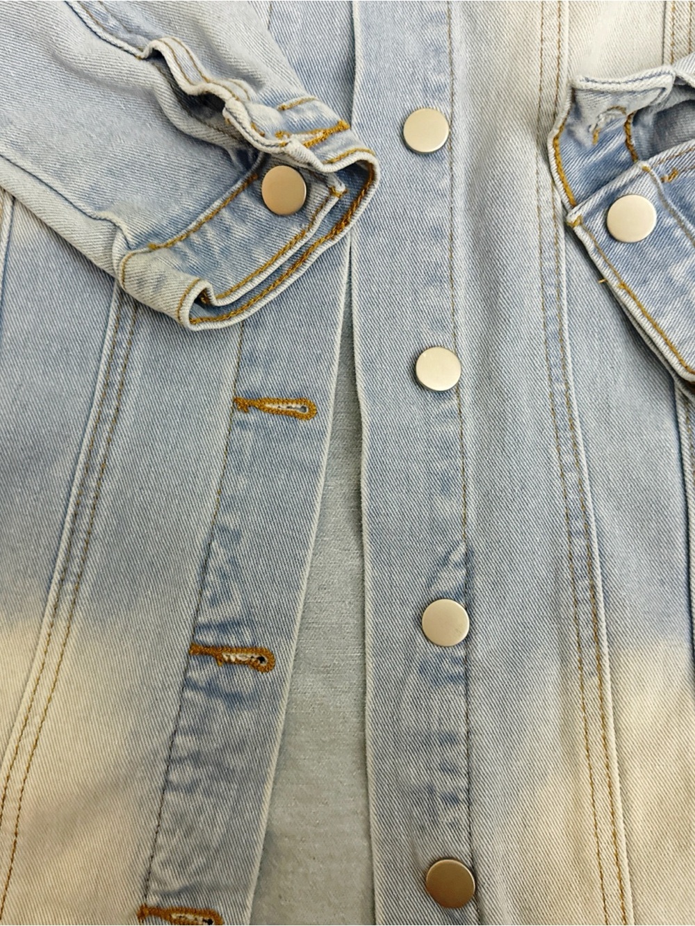 SHEIN Distressed Light Blue Denim Jacket for Girls - Trendy Oversized 10Y - Picture 4 of 7
